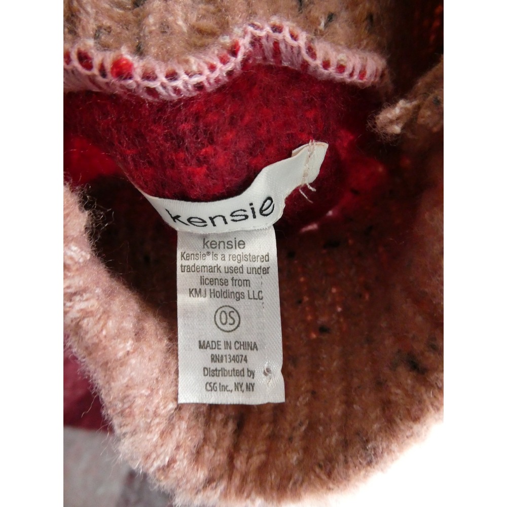 Kensie Sleeveless Burgundy Turtleneck Shawl One Size Women's Wrap - Picture 6 of 7